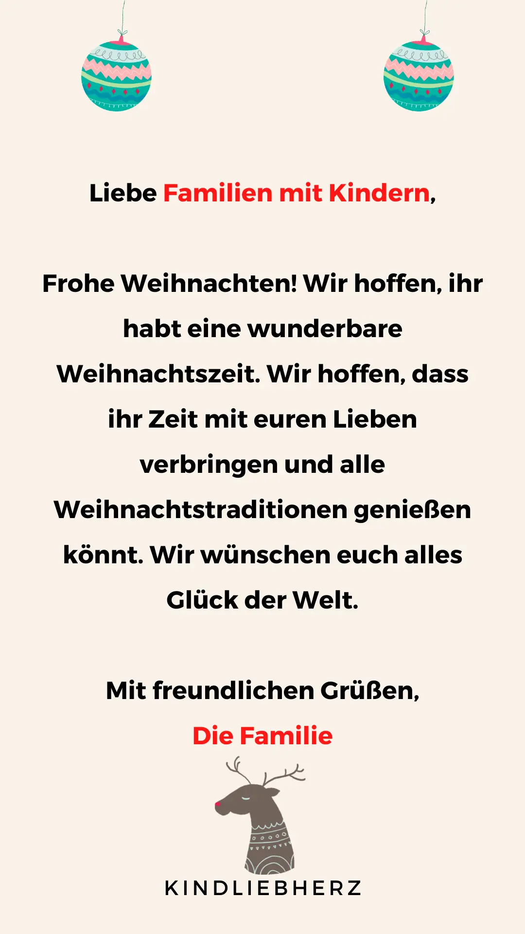Weihnachtsgrüße für Eltern