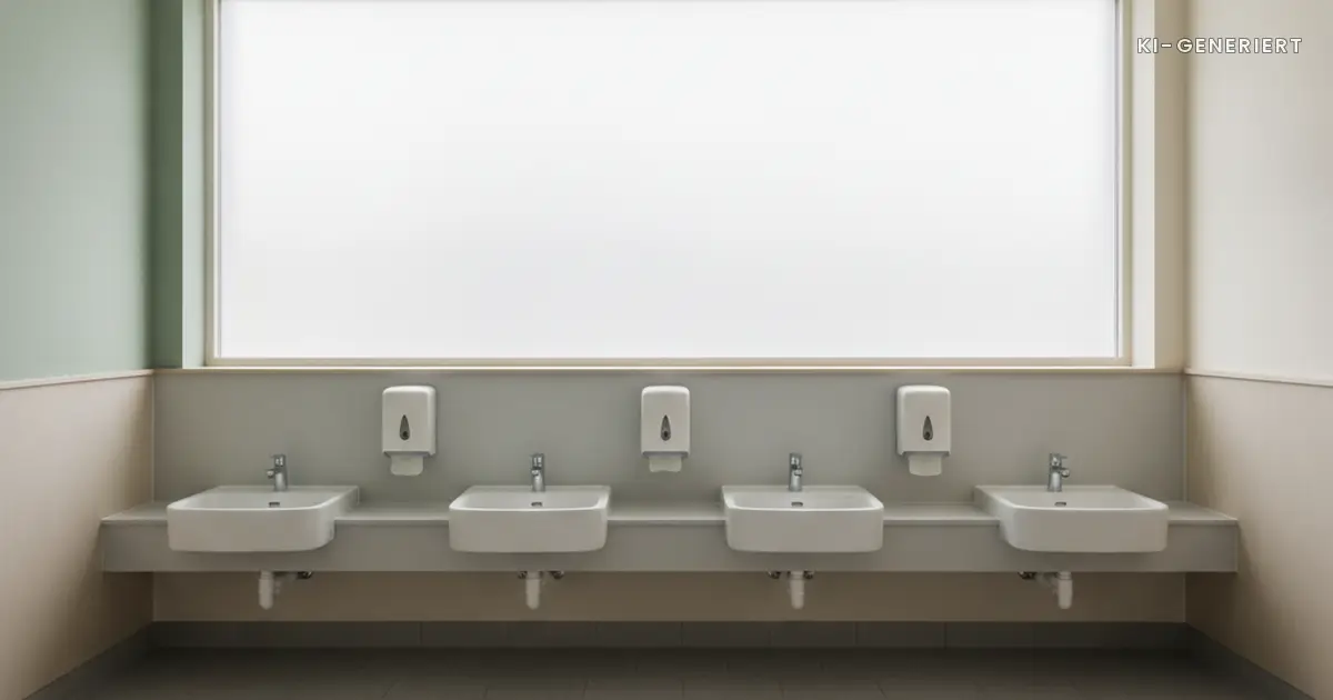 Waschbecken auf Kinderhöhe mit Seifenspendern in der Kita, Hygieneplan Kita