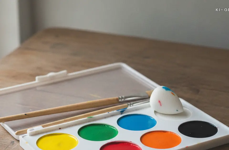 Schminkpalette mit Pinseln und Schwaemmchen, Kinderschminken