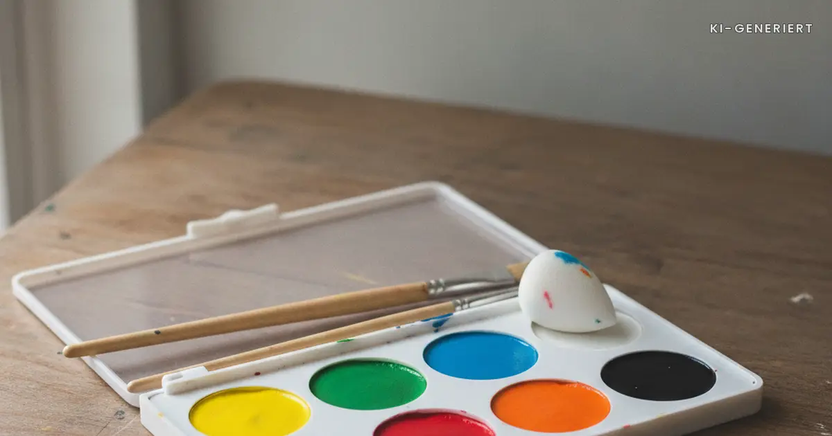 Schminkpalette mit Pinseln und Schwaemmchen, Kinderschminken