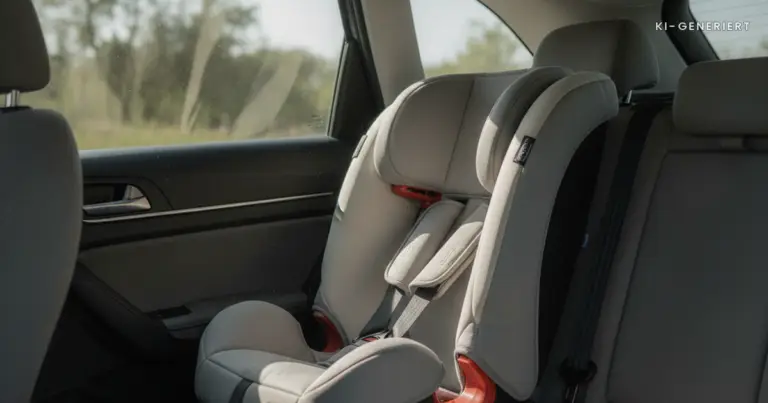 Kindersitz auf der Ruecksitzbank eines Autos, Kindersitz nach Groesse