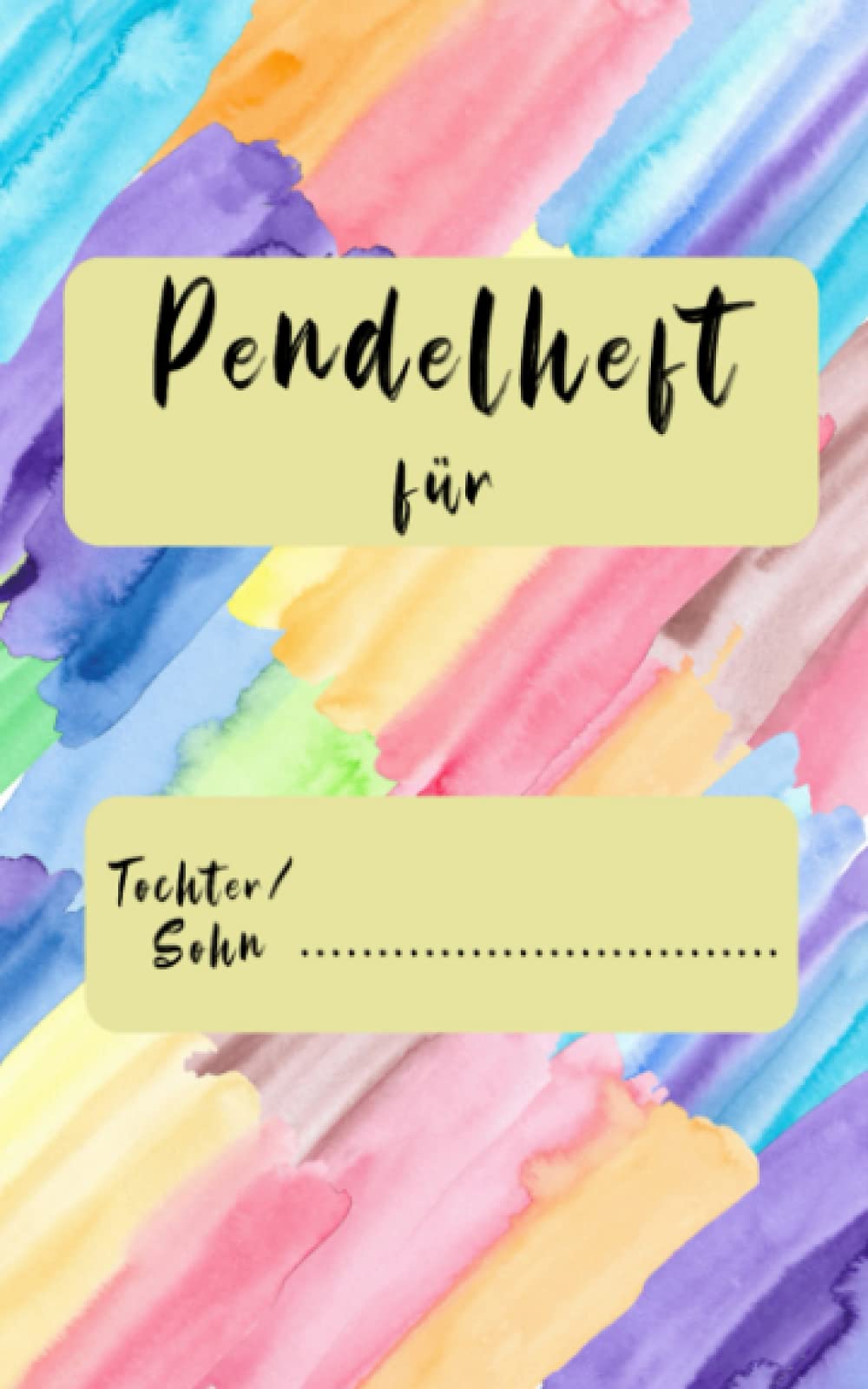 Muttiheft Regenbogen Aquarell von Kindliebherz, Cover in Pastellstreifen