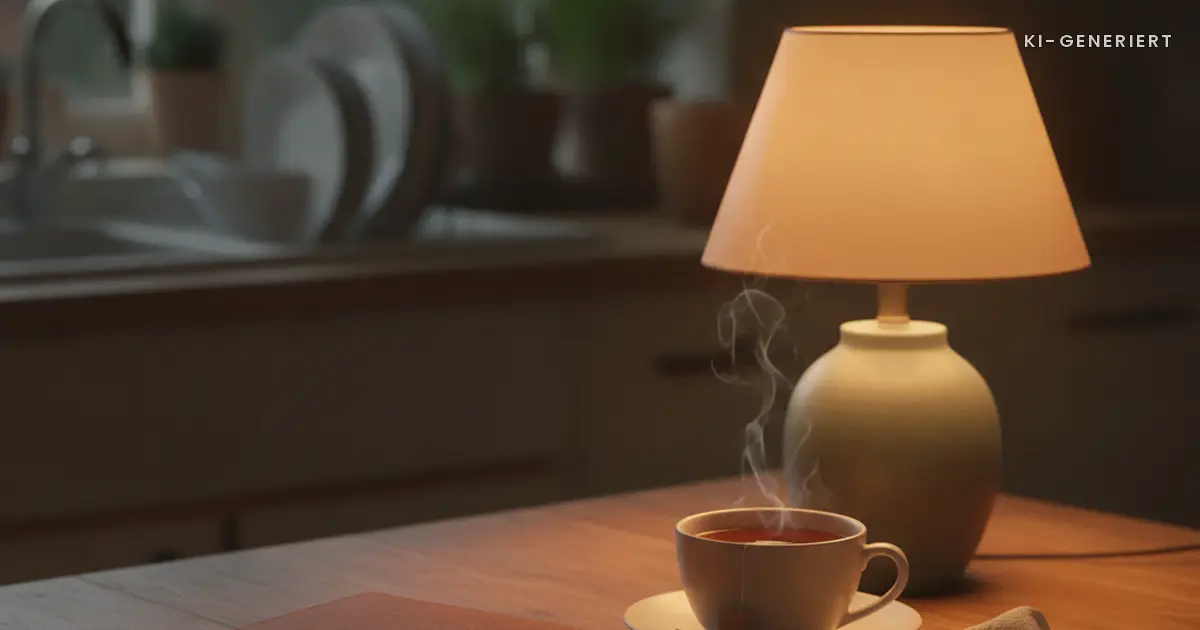 Geschlossenes Muttiheft am Abend unter der Lampe, Eintrag verstehen