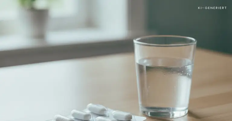 Tablettenblister und Wasserglas, Paracetamol Schwangerschaft