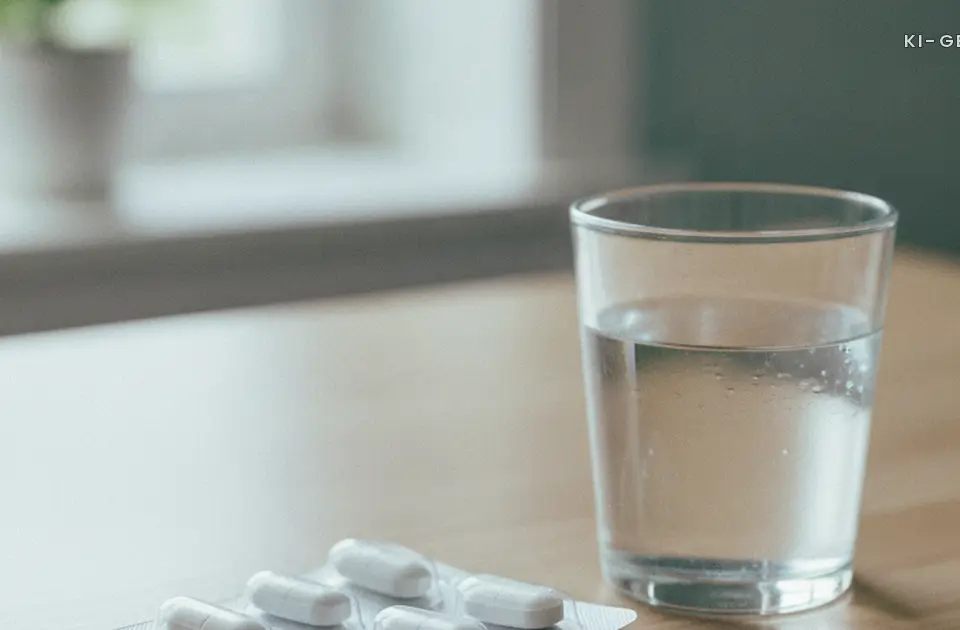 Tablettenblister und Wasserglas, Paracetamol Schwangerschaft