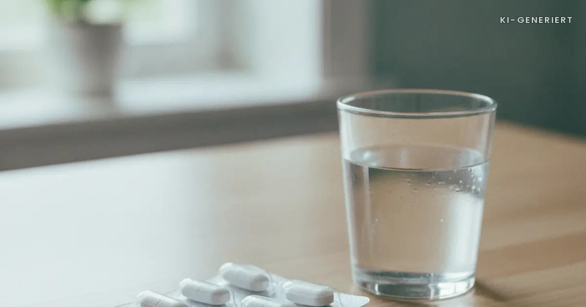 Tablettenblister und Wasserglas, Paracetamol Schwangerschaft