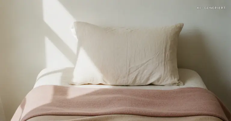 Kissen zwischen Decken auf dem Bett, Rueckenschmerzen Schwangerschaft