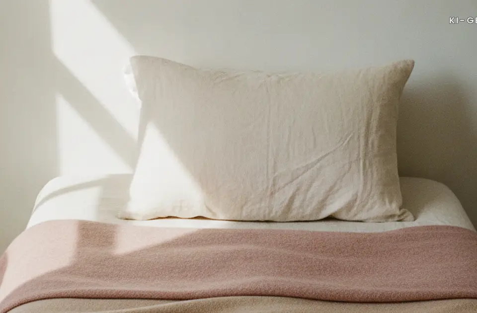 Kissen zwischen Decken auf dem Bett, Rueckenschmerzen Schwangerschaft