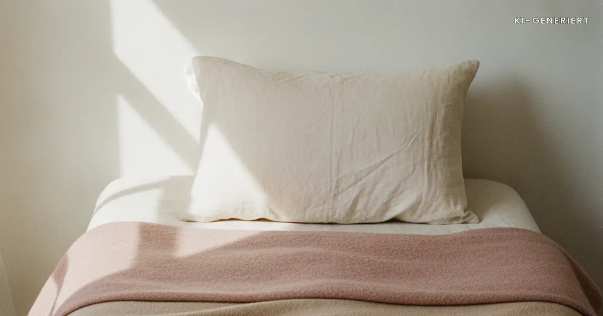 Kissen zwischen Decken auf dem Bett, Rueckenschmerzen Schwangerschaft
